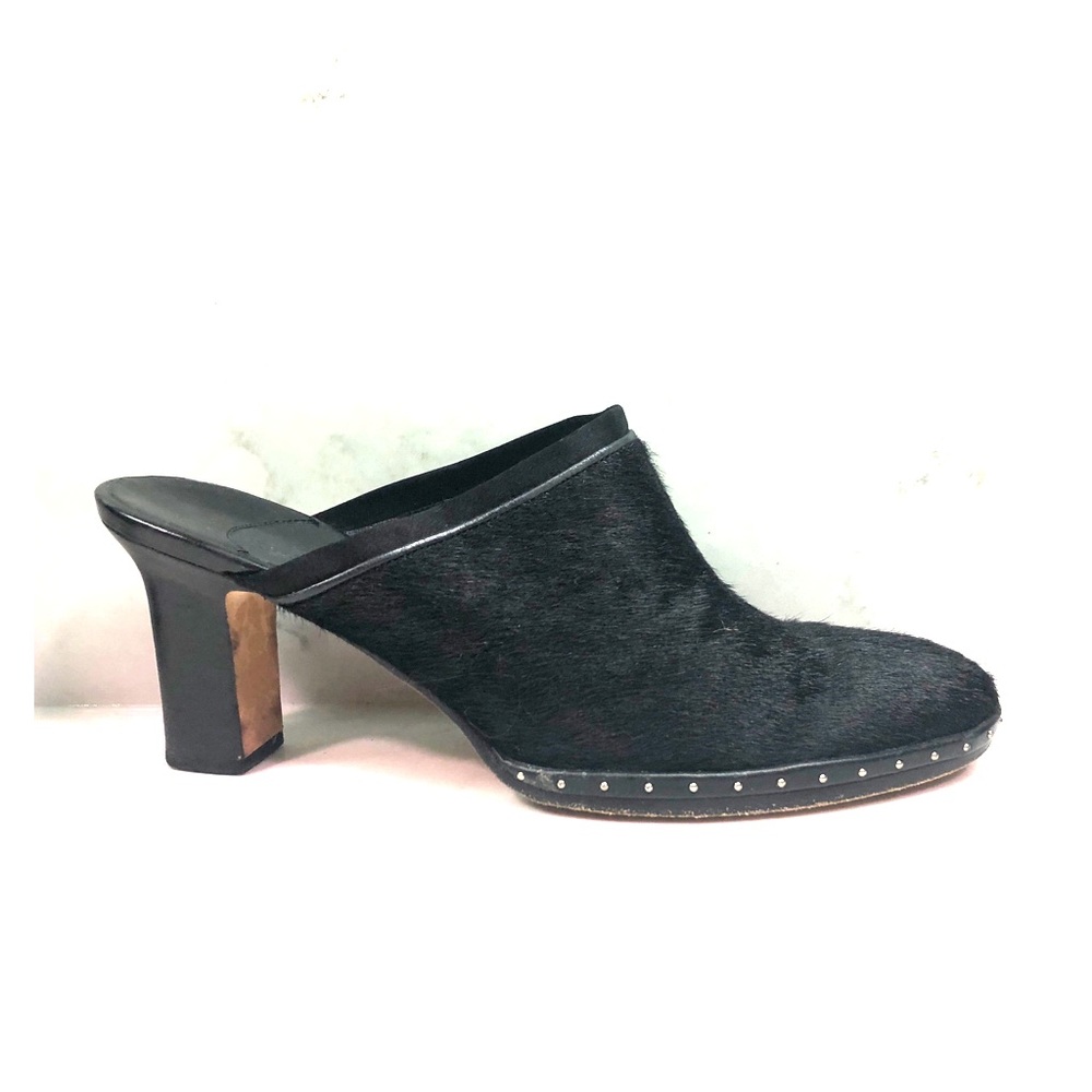 Cole Haan Black Calf Hair Mules